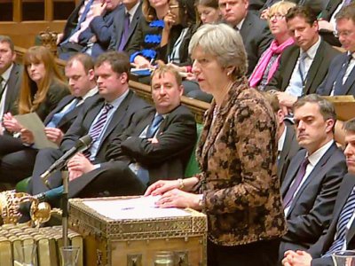 La Première ministre britannique Theresa May devant le parlement à Londres, le 12 mars 2018 - HO [PRU/AFP]