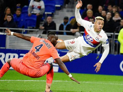 L'attaquant de l'OL Mariano Diaz , lors d'un match de L1 face à Caen, à Lyon le 11 mars 2018 - JEAN-PHILIPPE KSIAZEK [AFP/Archives]
