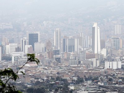 Vue générale de Medellin le 15 mars 2018 en Colombie où se tient la réunion de la Plateforme intergouvernementale sur la biodiversité et les services écosystémiques (IPBES) du 17 au 26 mars - JOAQUIN SARMIENTO [AFP]
