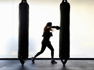 Halah Alhamrani, entraîneuse de boxe en Arabie saoudite qui dirige un club de gym pour femmes, le 19 février 2018 à Djeddah - AMER HILABI [AFP/Archives]