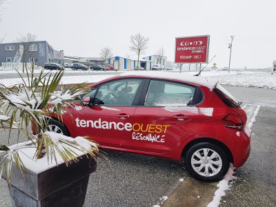 Tendance Ouest sous la neige depuis nos locaux de Toussaint (près de Fécamp). - Gilles Anthoine