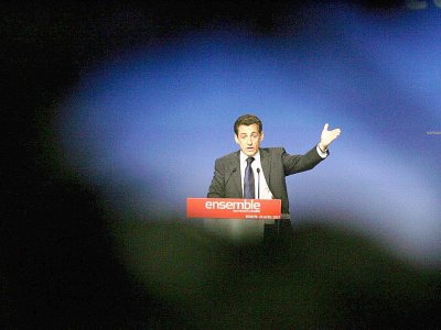 Nicolas Sarkozy en campagne en avril 2007 - Dominique FAGET [AFP/Archives]