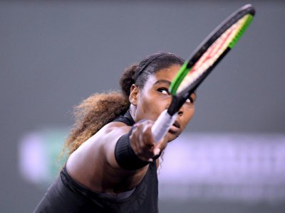 L'Américaine Serena Williams face à sa soeur Venus lors du Masters 1000 d'Indian Wells, en Californie, le 12 mars 2018 - Harry How [GETTY IMAGES NORTH AMERICA/AFP/Archives]