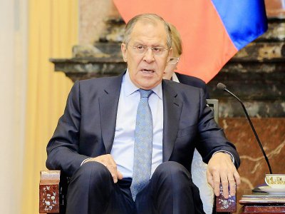 Le ministre russe des AFfaires étrangères Sergueï Lavrov à Hanoï, le 23 mars 2018 - MINH HOANG [POOL/AFP]