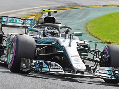 Le Finlandais Valtteri Bottas (Mercedes) lors de la 3e et dernière partie des qualif. du GP d'Australie de F1, le 24 mars 2018 à Melbourne - Paul Crock [AFP]