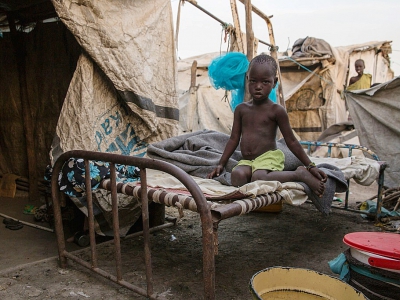 Un enfant dans le camp de déplacés de Malakal au Soudan du Sud, le 13 mars 2018 - Stefanie GLINSKI [AFP]
