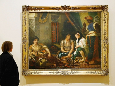 "Femmes d'Alger dans leur appartement", proposées dans l'exposition Delacroix au Louvre jusqu'au 23 juillet 2018 - PATRICK KOVARIK [AFP]