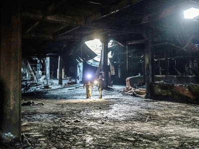 Le centre commercial russe de Kemerovo photographié le 29 mars 2018 après avoir été dévasté par un incendie meurtrier - Dmitry Serebryakov [AFP/Archives]