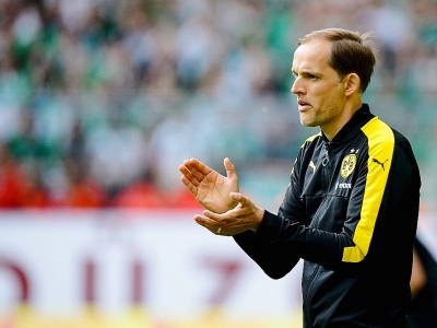 Thomas Tuchel, alors entraîneur de Dortmund, lors du match face au Werder Brême, le 20 mai 2017 à Dortmund - SASCHA SCHUERMANN [AFP/Archives]