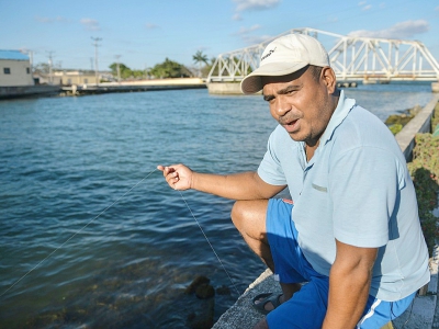 Esmerido Morales, pêcheur à Matanzas, le 23 mars 2018 à Cuba - YAMIL LAGE [AFP]