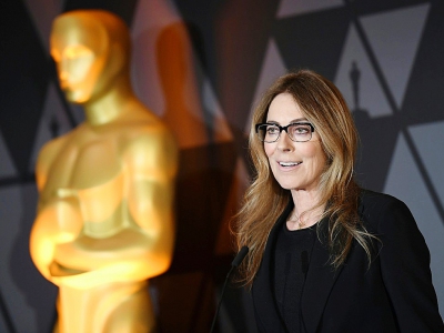 Kathryn Bigelow lors de la réception des nominés étrangers aux Oscars à Beverly Hills en Californie, le 2 mars 2018 - ANGELA WEISS [AFP/Archives]