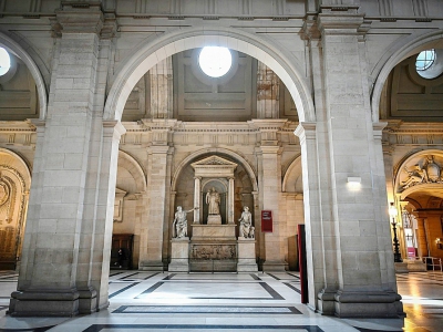 La salle des "pas perdus" du Palais de justice de Paris, sur l'Ile de la Cité, le 11 avril 2018 - STEPHANE DE SAKUTIN [AFP]