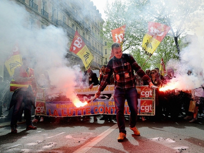 Manifestation à Marseille contre la politique du président Emmanuel Macron, le 14 avril 2018 - Franck PENNANT [AFP]