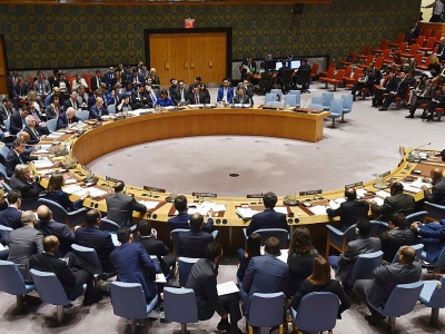 Réunion du Conseil de sécurité de l'ONU, le 14 avril 2018 à New York - HECTOR RETAMAL [AFP]