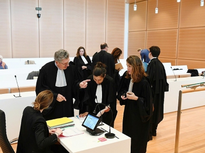 Des avocats réunis dans une salle du nouveau palais de justice de Paris, le 16 avril 2018 - ALAIN JOCARD [AFP]