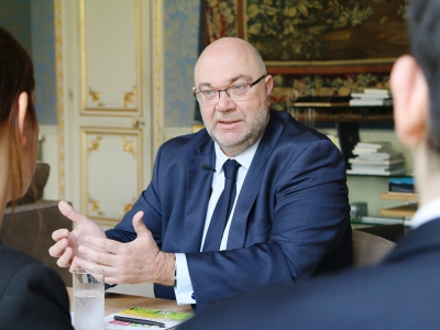 Stéphane Travert, lors de l'entretien réalisé à Paris le mardi 10 avril 2018 - Jean-Baptiste Bancaud