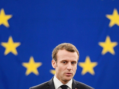 Le président français a prononcé un discours devant le Parlement européen à Strasbourg, mardi. - Frederick FLORIN [AFP]