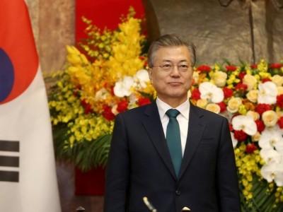 Le président sud-coréen Moon Jae-in, le 23 mars 2018 à Hanoï - MINH HOANG [POOL/AFP/Archives]