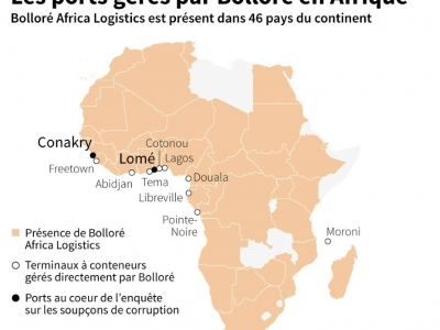 Les ports gérés par Bolloré en Afrique - Maryam EL HAMOUCHI [AFP]