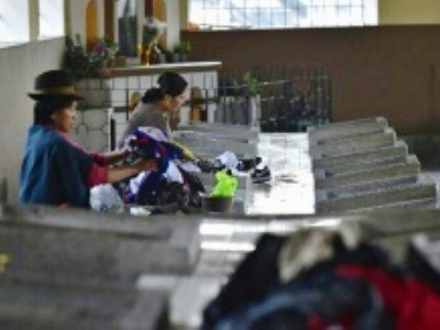 Des lavandières à Quito, le 5 mars 2018 en Equateur - [AFP]