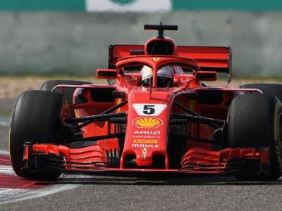 L'Allemand Sebastian Vettel (Ferrari) lors du GP de Chine, le 15 avril 2018 à Shanghai - GREG BAKER [AFP/Archives]