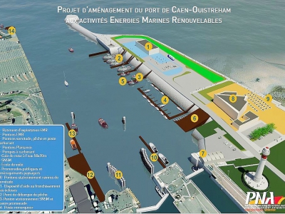 Les travaux d'embectage (point numéro 11) sont réalisés dans le cadre des projets d'aménagement du port de Caen-Ouistreham. - Capture d'écran PNA