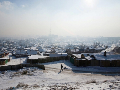 La ville d'Oulan-Bator dans un brouillard de pollution, le 21 janvier 2018 en Mongolie - BYAMBASUREN BYAMBA-OCHIR [AFP]