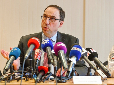 Le procureur de Lille Thierry Pocquet du Haut-Jussé lors d'une conférence de presse le 30 avril 2018 à Lille - Philippe HUGUEN [AFP]
