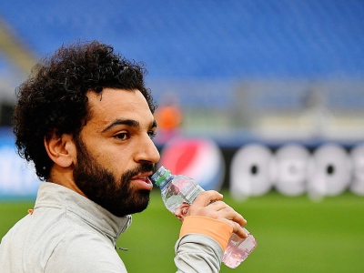 L'attaquant de Liverpool Mohamed Salah à l'entraînement le 1er mai 2018 au Stade Olympique de Rome - Alberto PIZZOLI [AFP]
