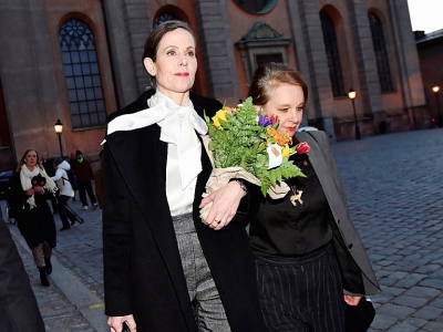 La secrétaire perpétuelle de l'Académie suédoise démissionnaire Sara Danius à Stockholm, le 12 avril 2018 - Jonas EKSTROMER [TT News Agency/AFP/Archives]