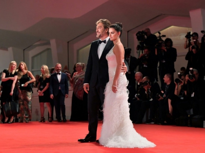 L'acteur espagnol Javier Bardem et l'actrice espagnole Penelope Cruz, sa compagne, le 6 septembre 2017 au Festival du film de Venise - Tiziana FABI [AFP/Archives]
