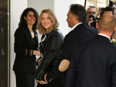 Arrivée de l'actrice française, Léa Seydoux, membre du jury du Festival de Cannes, à l'hôtel Martinez, à Cannes, le 7 mai 2018 - Anne-Christine POUJOULAT [AFP]