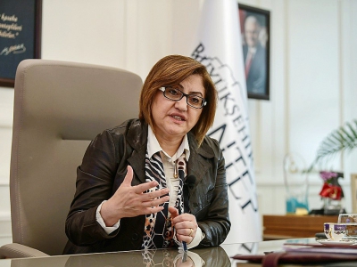 La maire de Gaziantep, Fatma Sahin, dans son bureau le 2 mai 2018 - OZAN KOSE [AFP]