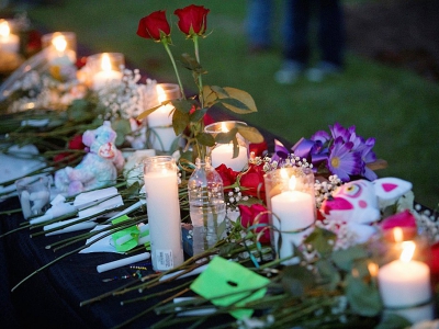 Hommage aux victimes de la fusillade dans un lycée de Santa Fe aux Texas, le 18 mai 2018 - [AFP]