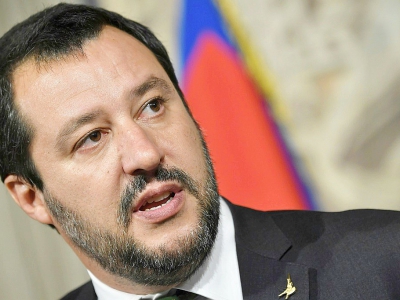 Matteo Salvini, patron de la Ligue, pressenti à l'Intérieur, à Rome le 21 mai 2018 - ANDREAS SOLARO [AFP/Archives]
