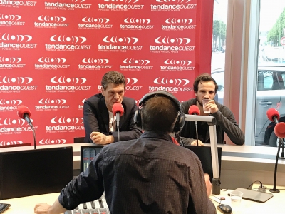 Marc Lavoine et Marvin Dupré dans les locaux de Tendance Ouest le lundi 28 mai 2018. - Julien Hervieu