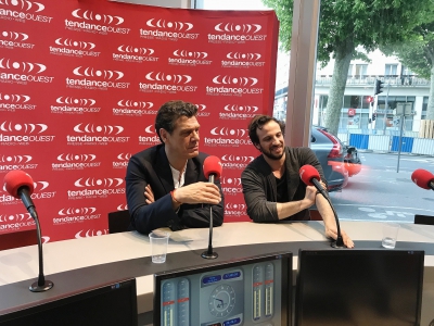 Marc Lavoine et Marvin Dupré dans les locaux de Tendance Ouest le lundi 28 mai 2018. - Julien Hervieu