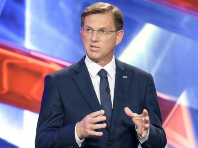 Le Premier ministre sortant Miro Cerar lors d'un débat télévisé à Ljubljana en Slovénie, le 28 mai 2018 - Jure Makovec [AFP/Archives]