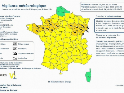 Vigilance orange pour les départements du Calvados et de l'Orne le lundi 4 juin 2018 - Julien Hervieu