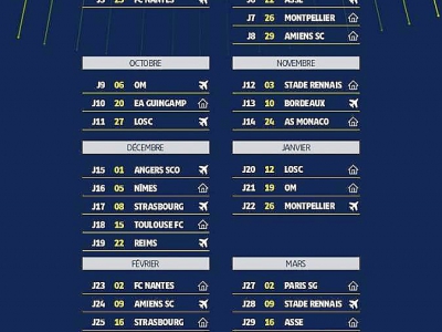 Le calendrier 2018-2019 du Stade Malherbe Caen. - Capture