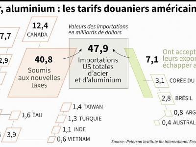 Acier, aluminium : les tarifs douaniers américains - Gillian HANDYSIDE [AFP]