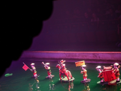 Un spectacle de marionnettes aquatiques le 15 mai 2018 à Hanoi, au théâtre de Thang Long - Manan VATSYAYANA [AFP]