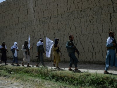Des talibans à Jalalabad, en Afghanistan,  célèbrent le cessez-le-feu, le 16 juin 2018 - NOORULLAH SHIRZADA [AFP]