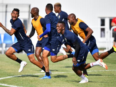 Séance d'entraînement ludique pour les joueurs du Panama au stade olympique de Sotchi, le 17 juin 2018, avant le match contre la Belgique - Nelson Almeida [AFP]