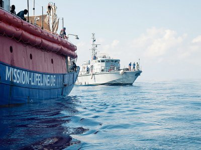 Le bateau humanitaire Lifeline accostera à Malte le 27 juin 2018 dans la soirée (photo transmise par l'ONG) - Hermine POSCHMANN [Mission Lifeline/AFP/Archives]