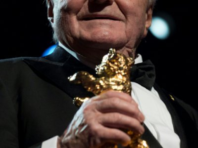 Claude Lanzmann récompensé à la Berlinale, le 14 février 2018 - John MACDOUGALL [AFP/Archives]