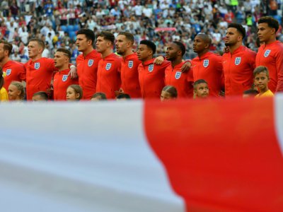 L'équipe d'Angleterre avant son quart de finale face à la Suède, à Samara, le 7 juillet 2018 - EMMANUEL DUNAND [AFP/Archives]