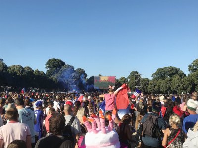 C'était la fête le mardi 10 juillet 2018 pour la victoire de l'équipe de France en demi-finale de Coupe du monde - Julien Hervieu