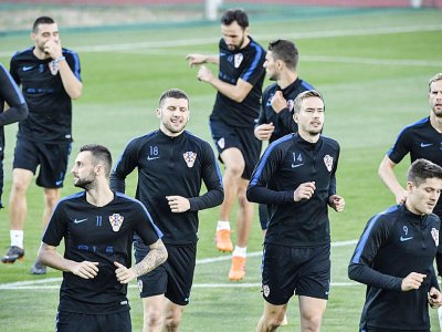 L'équipe de Croatie à l'entraînement, à Moscou, le 9 juillet 2018 - Alexander NEMENOV [AFP]