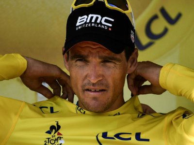 Le Belge Greg Van Avermaet toujours maillot jaune après la 5e étape du Tour de France, le 11 juillet 2018 à Quimper - Marco BERTORELLO [AFP]
